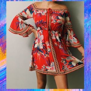 Super cute red floral dress